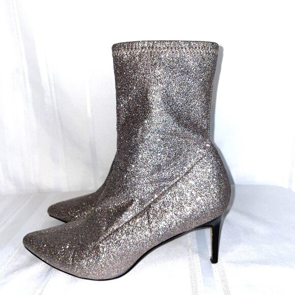 Glitter Sock Boots Size 10M Mix No. 6 CADAORIA 3" Heel - Picture 1 of 11